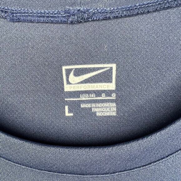 Nike Women's Performance Base Layer Long Sleeve T Shirt Size Large Blue Ski Snow - Picture 4 of 7